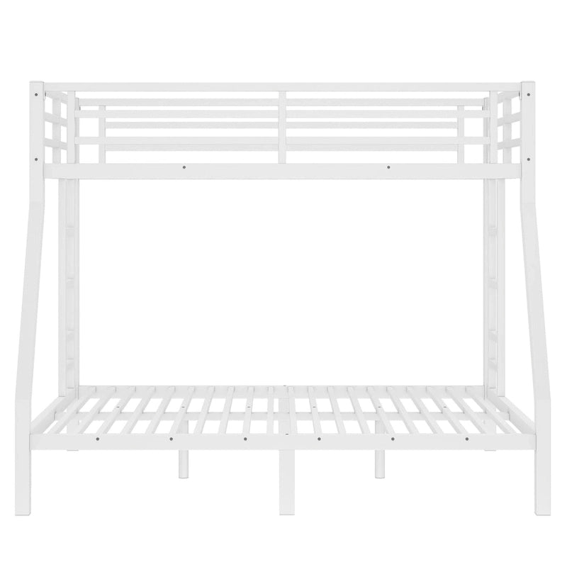Metal Twin over Full Bunk Bed for Teens and Adults,Space-Saving/Noise Reduced/No Box Spring Needed, White