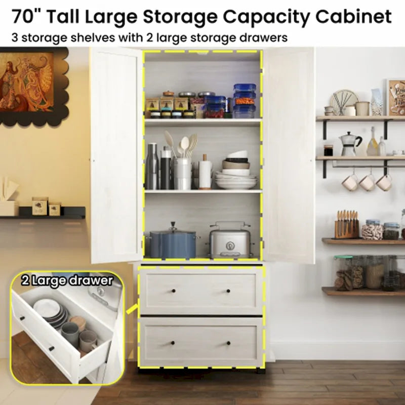 70 Tall Kitchen Pantry Storage Cabine