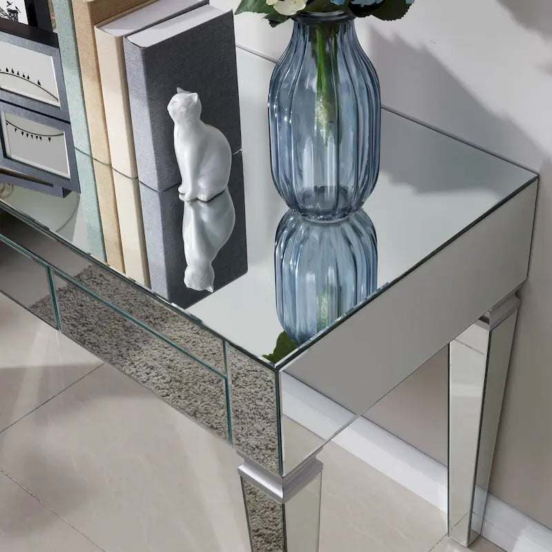 Silver Mirrored Desk
