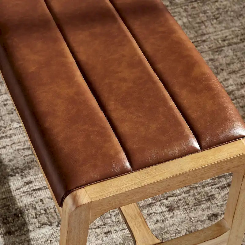 Modern Scandinavian Light Oak Finish Bench