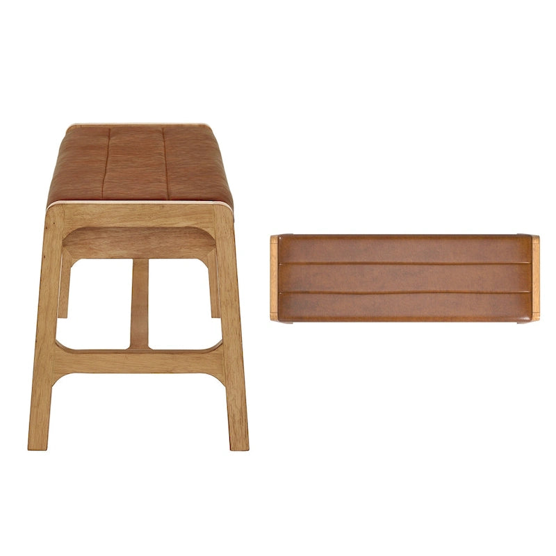 Modern Scandinavian Light Oak Finish Bench