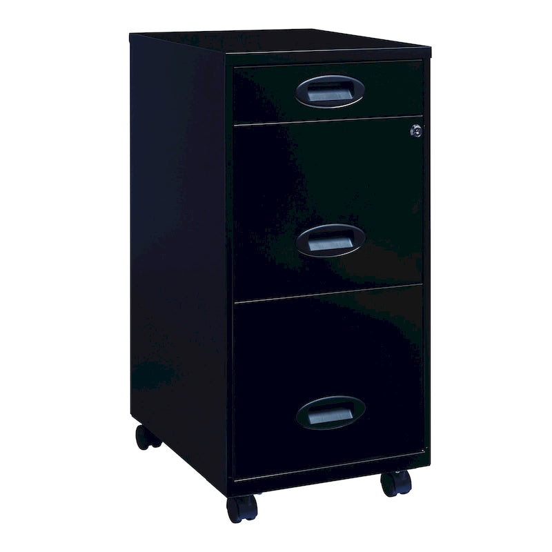 Black 3-drawer Mobile File Cabinet