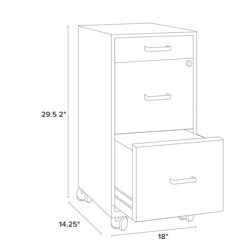 Black 3-drawer Mobile File Cabinet