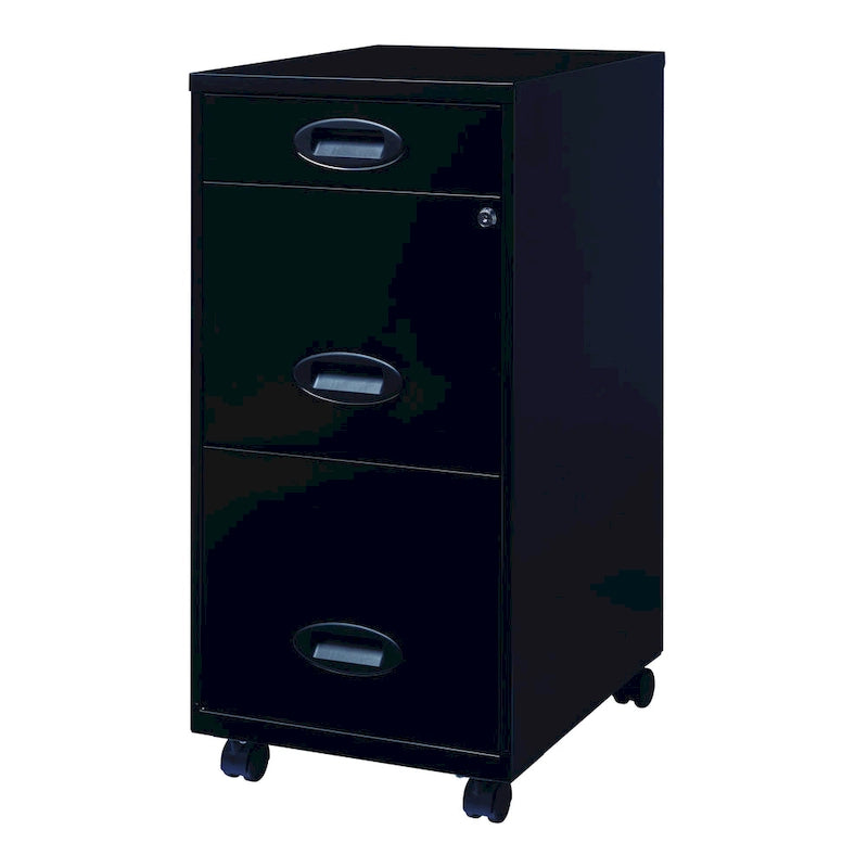 Black 3-drawer Mobile File Cabinet