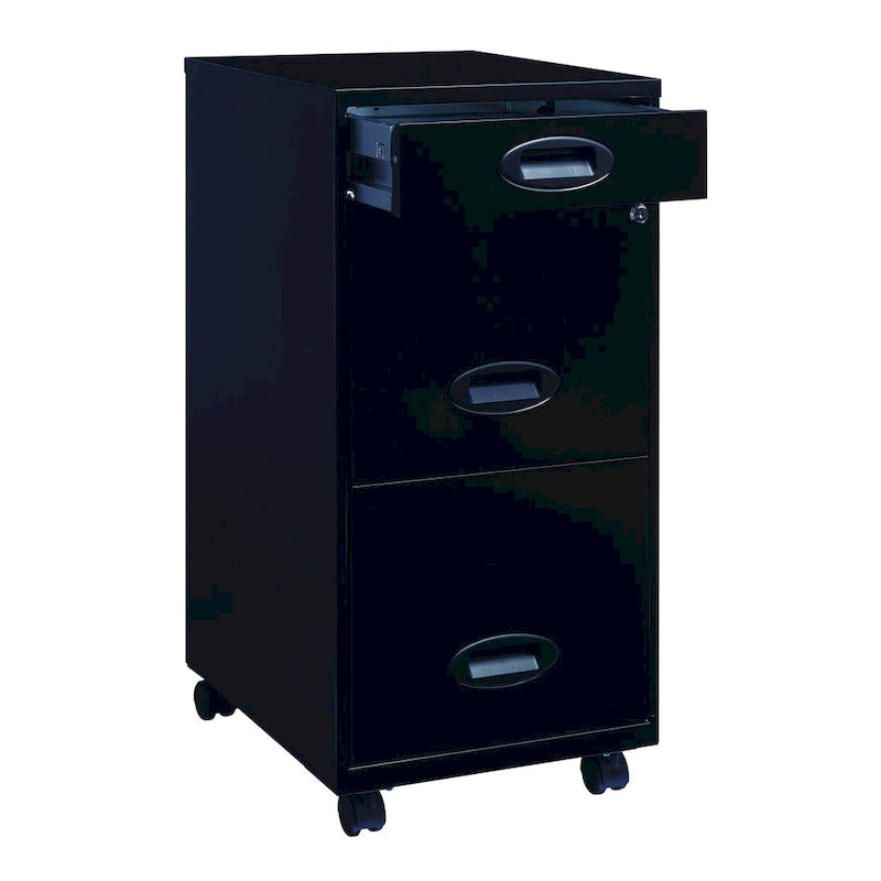 Black 3-drawer Mobile File Cabinet