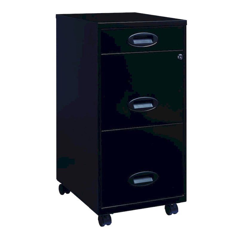 Black 3-drawer Mobile File Cabinet