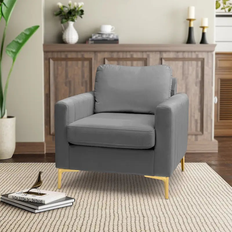 Modern Upholstered Accent Armchair Club Chair