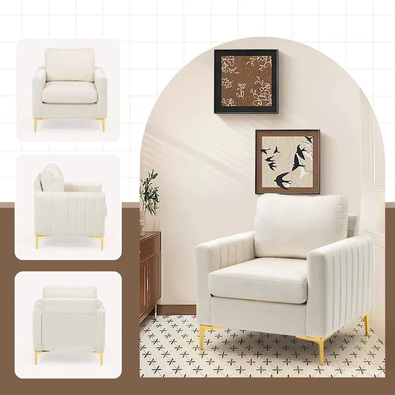 Modern Upholstered Accent Armchair Club Chair
