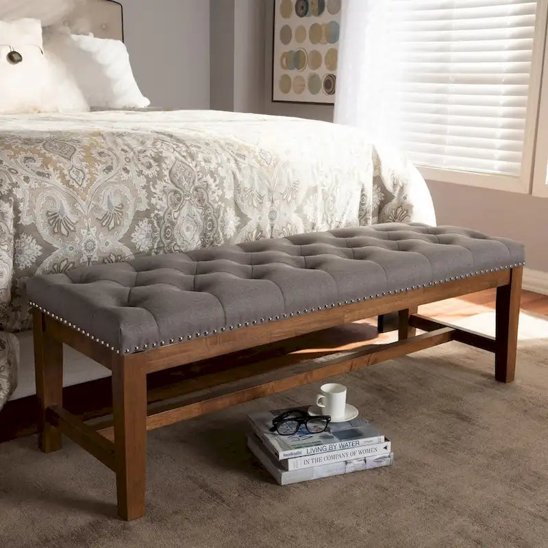 Contemporary Fabric Upholstered Bench