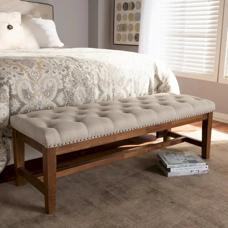 Contemporary Fabric Upholstered Bench