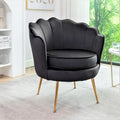 28.3 Wide Velvet Barrel Chair with Gold Metal Legs