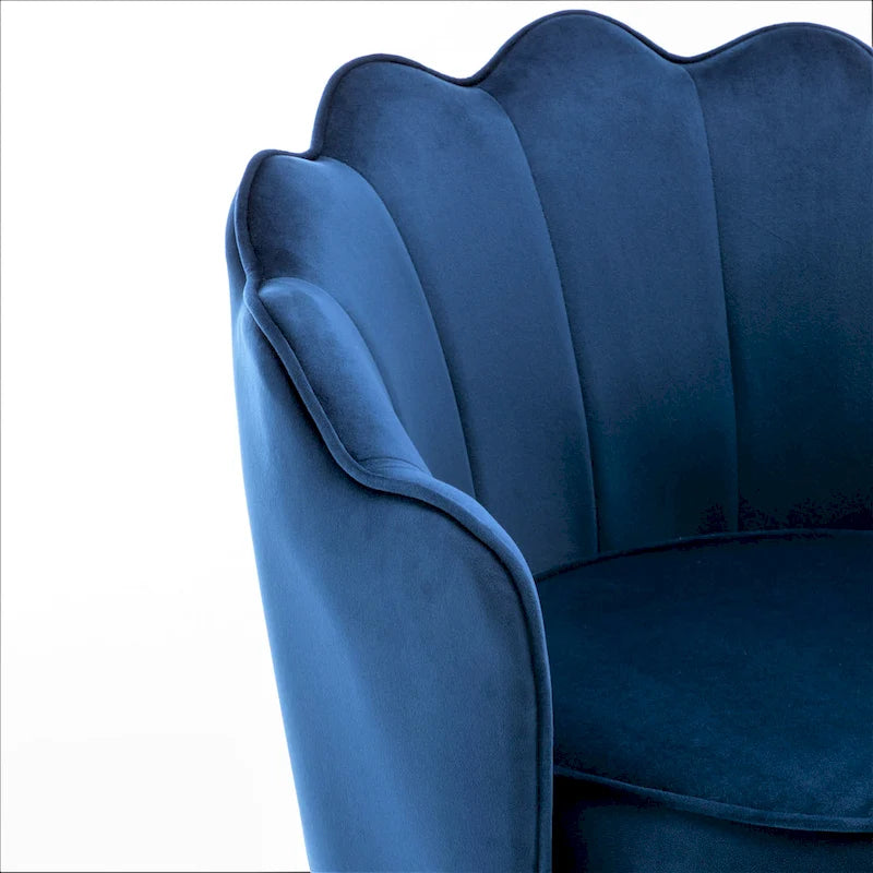 28.3 Wide Velvet Barrel Chair with Gold Metal Legs