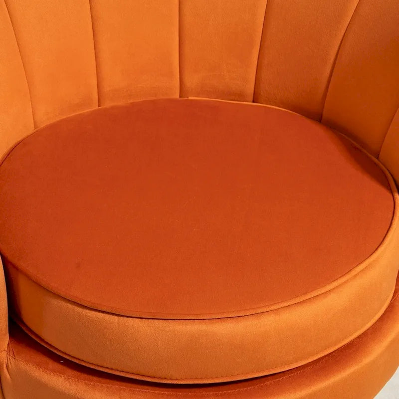 28.3 Wide Velvet Barrel Chair with Gold Metal Legs
