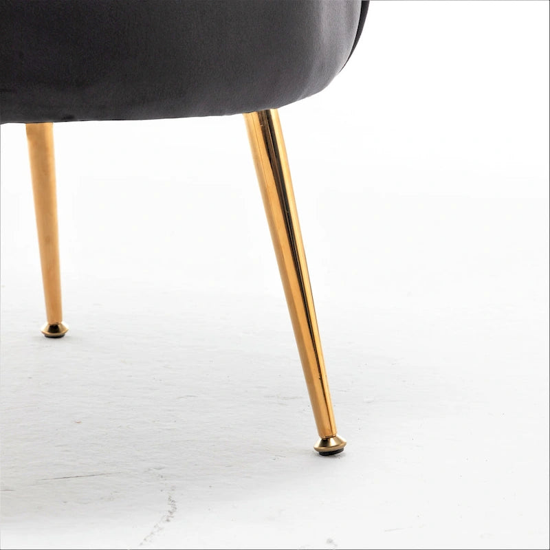 28.3 Wide Velvet Barrel Chair with Gold Metal Legs