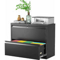 36W 2 Drawer Metal Lateral File Cabinet with Lock