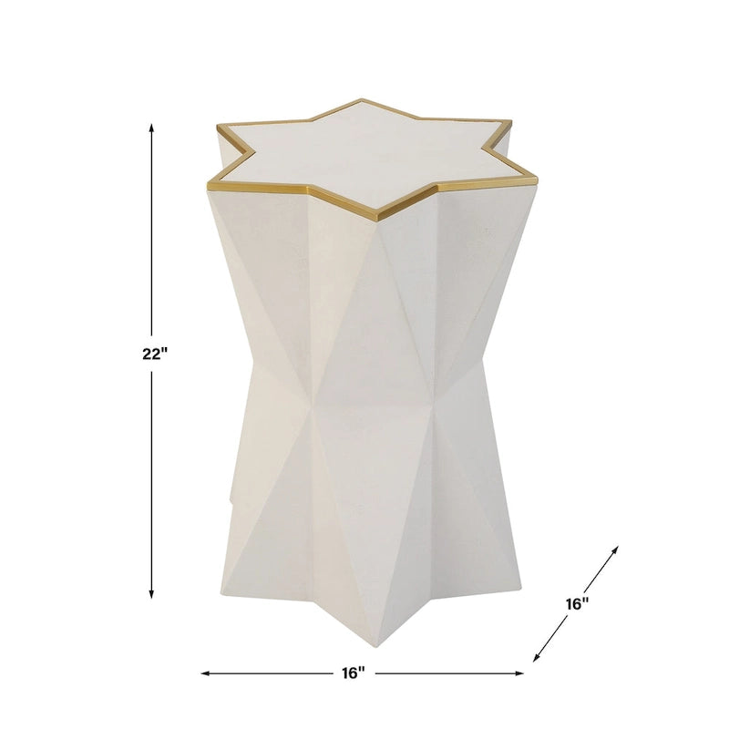 White Accent Table - 16W x 22H x 16D