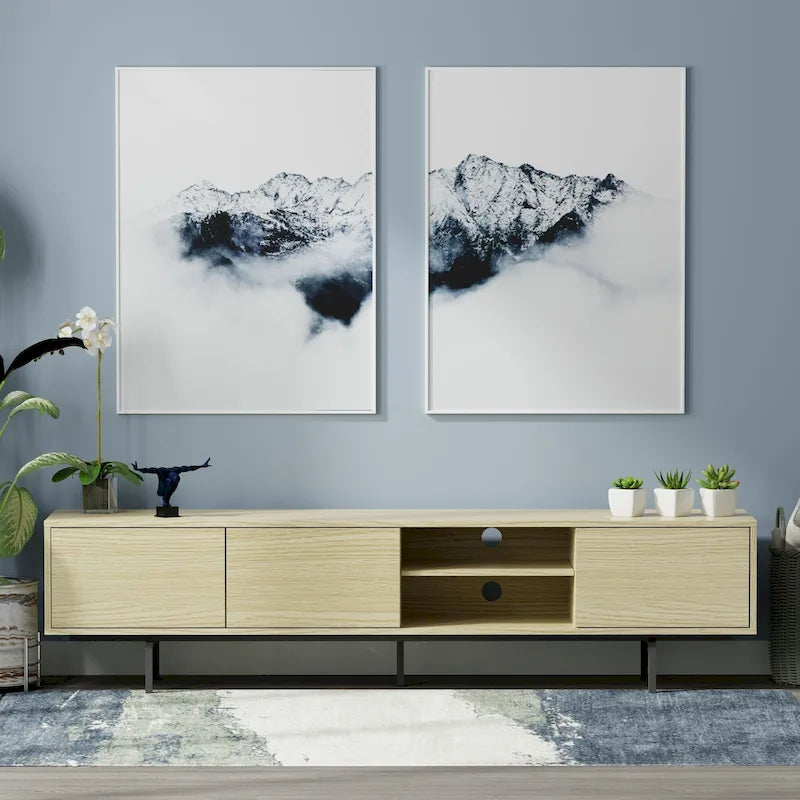 78 x 20 Lowboy Mid-Century Modern TV Stand Console