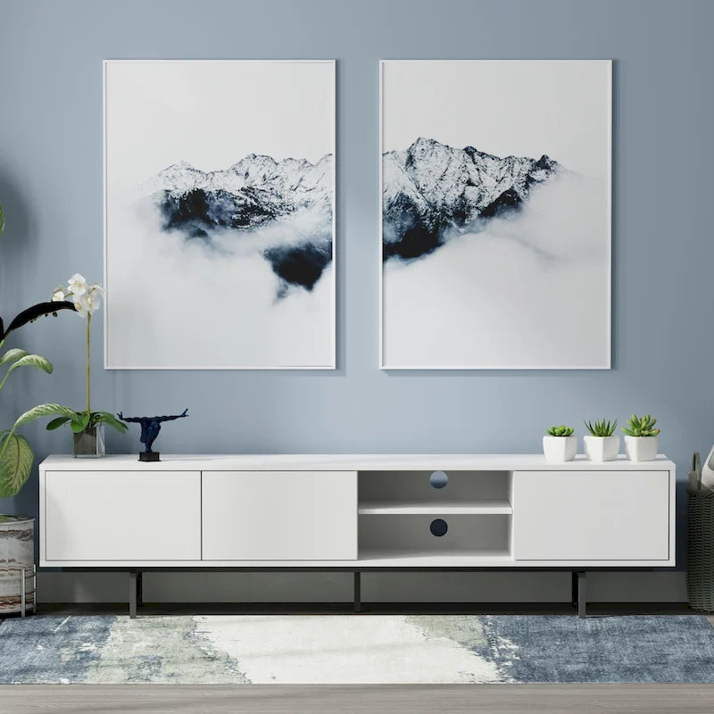 78 x 20 Lowboy Mid-Century Modern TV Stand Console