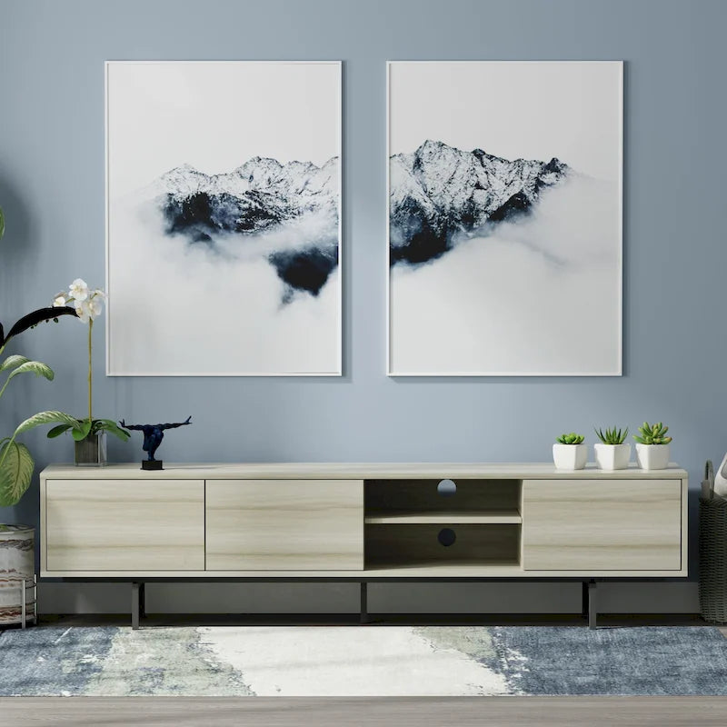 78 x 20 Lowboy Mid-Century Modern TV Stand Console