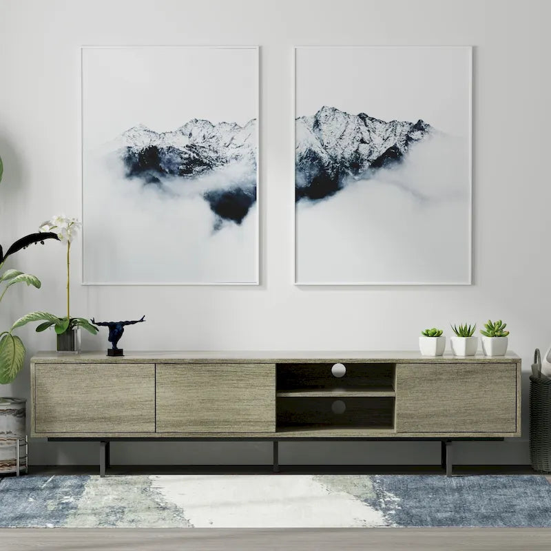 78 x 20 Lowboy Mid-Century Modern TV Stand Console