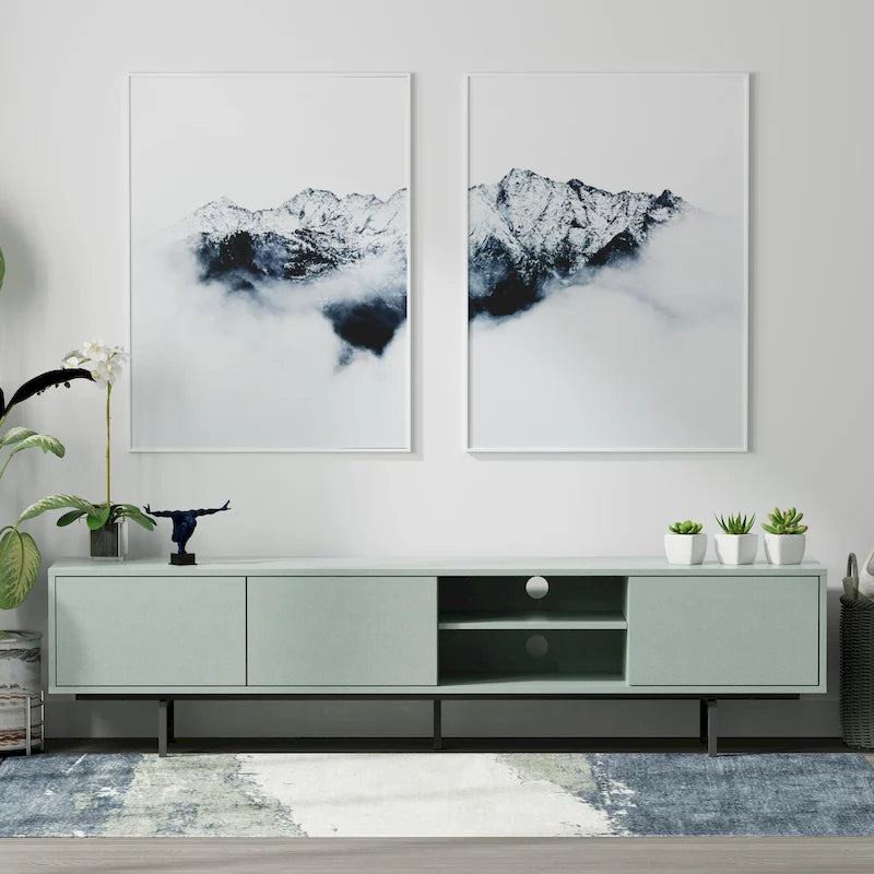 78 x 20 Lowboy Mid-Century Modern TV Stand Console
