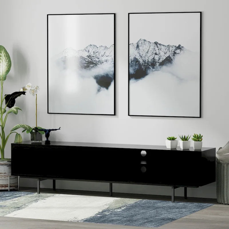 78 x 20 Lowboy Mid-Century Modern TV Stand Console