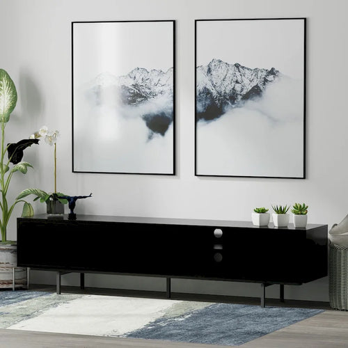 78 x 20 Lowboy Mid-Century Modern TV Stand Console