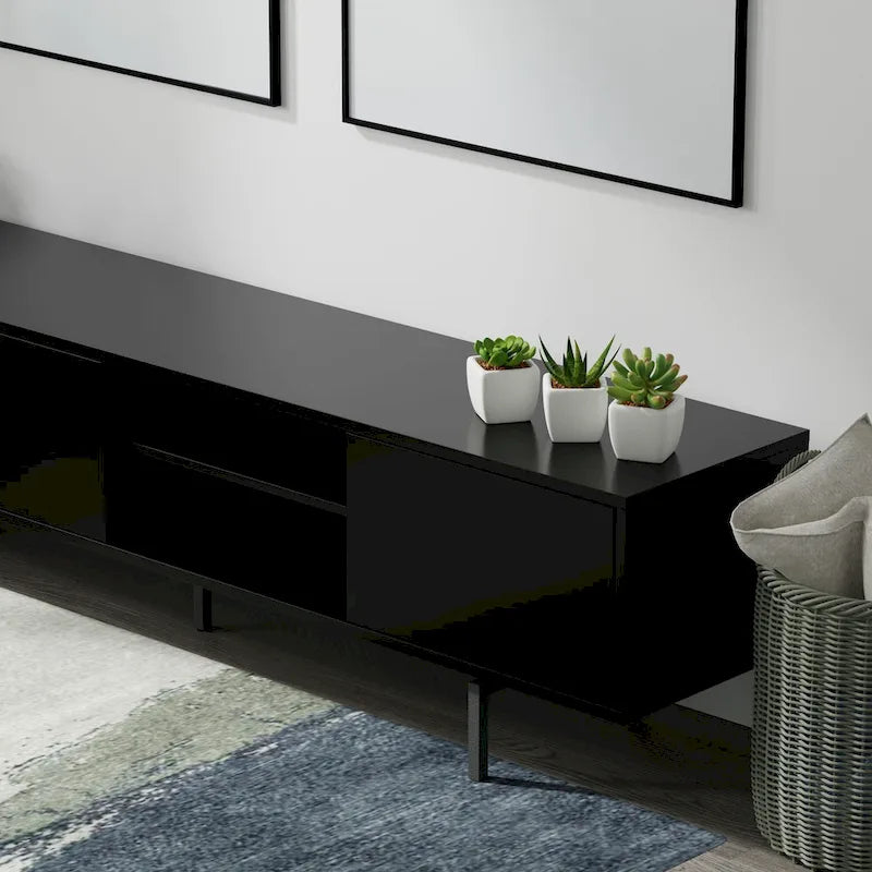 78 x 20 Lowboy Mid-Century Modern TV Stand Console