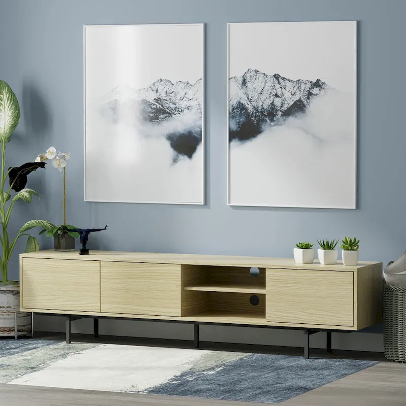 78 x 20 Lowboy Mid-Century Modern TV Stand Console