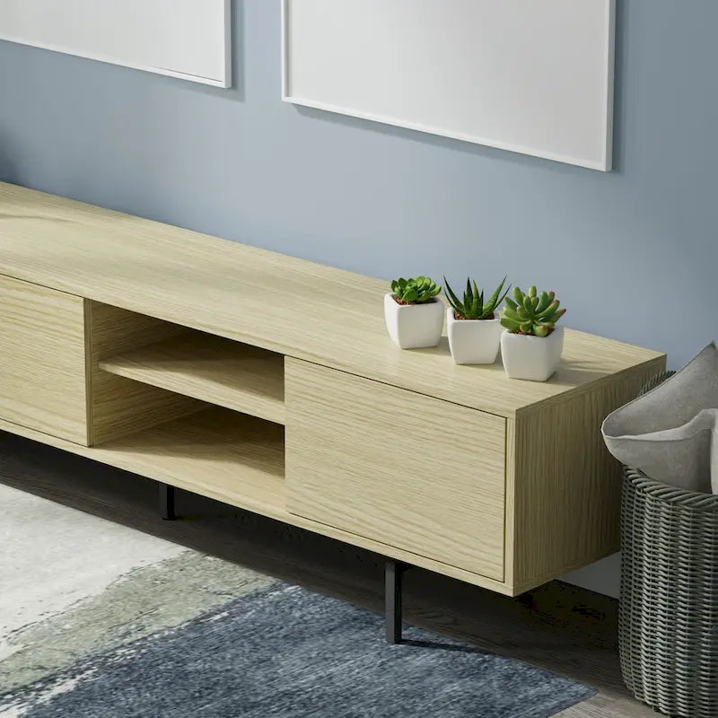 78 x 20 Lowboy Mid-Century Modern TV Stand Console