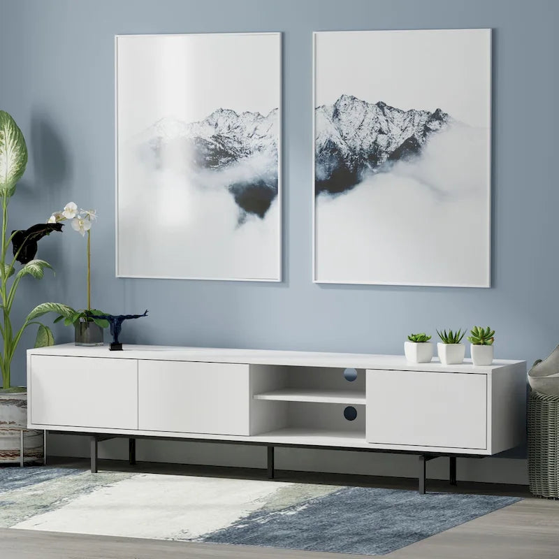 78 x 20 Lowboy Mid-Century Modern TV Stand Console