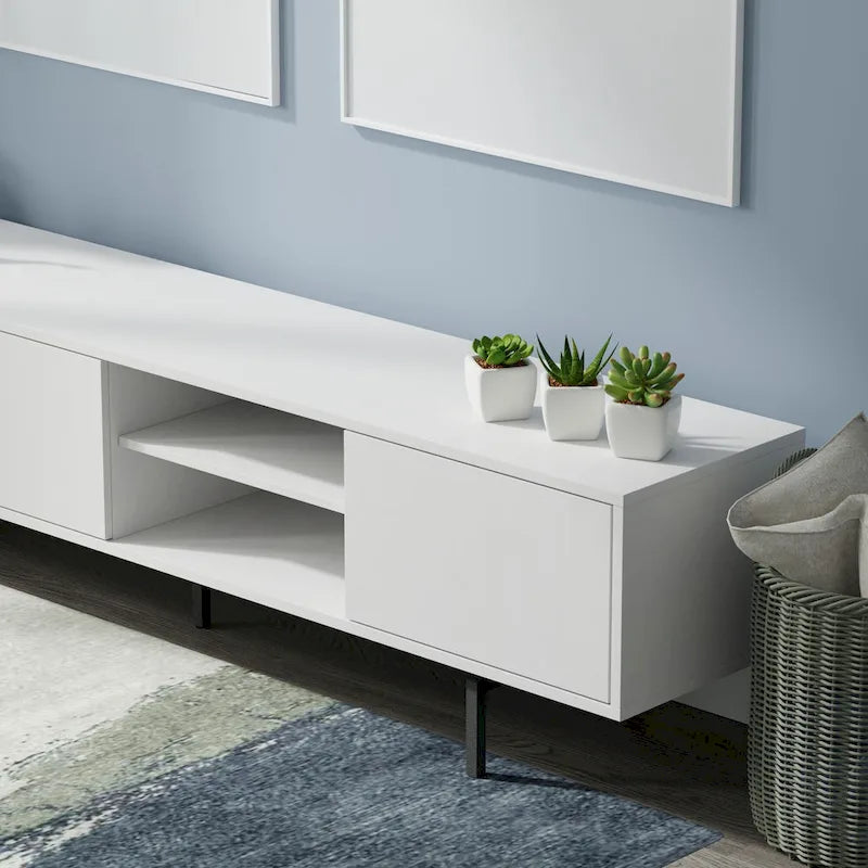 78 x 20 Lowboy Mid-Century Modern TV Stand Console