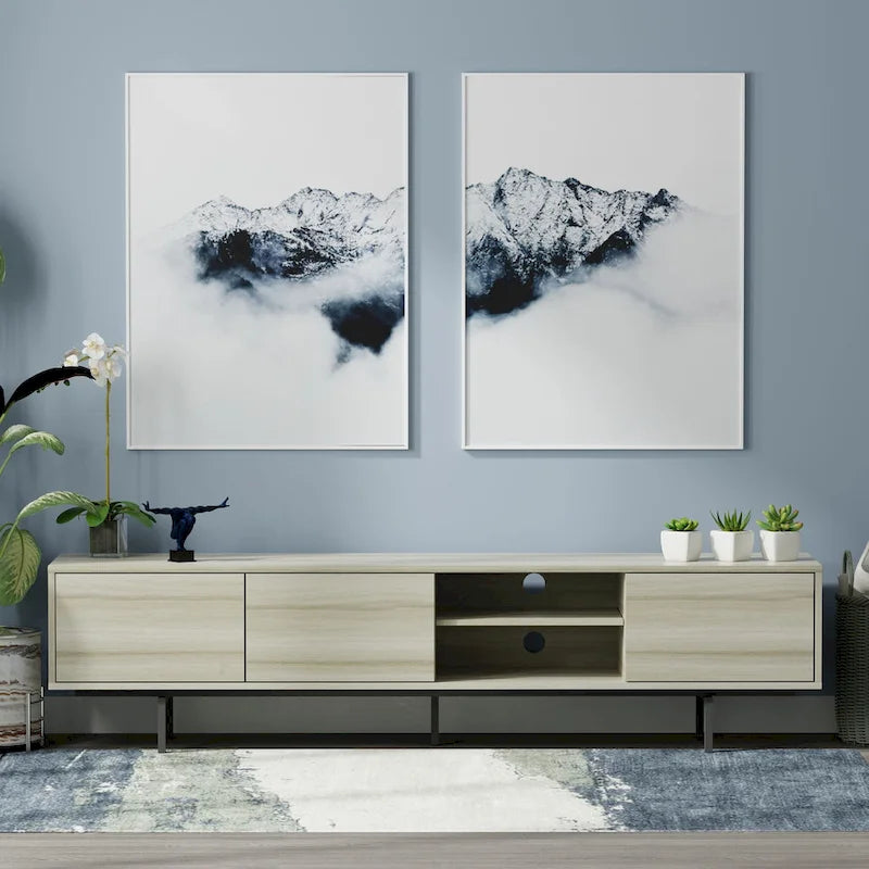 78 x 20 Lowboy Mid-Century Modern TV Stand Console