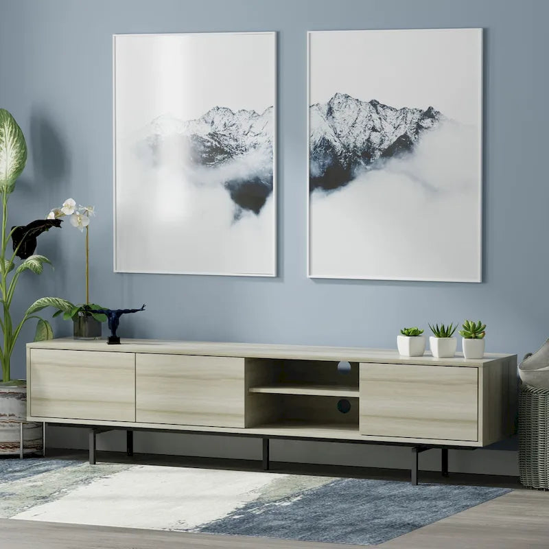 78 x 20 Lowboy Mid-Century Modern TV Stand Console