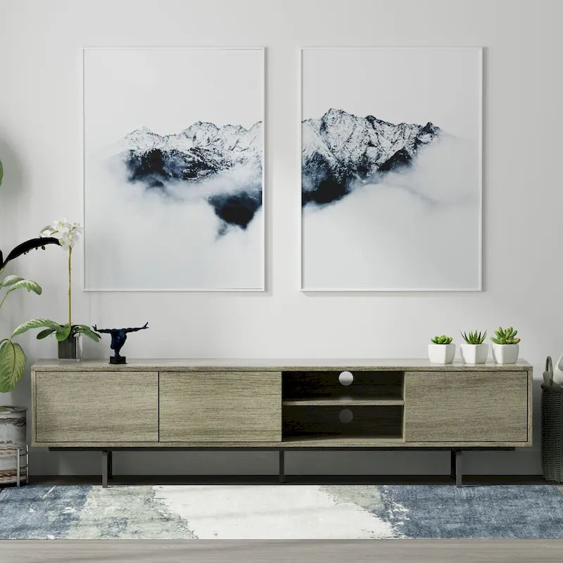 78 x 20 Lowboy Mid-Century Modern TV Stand Console