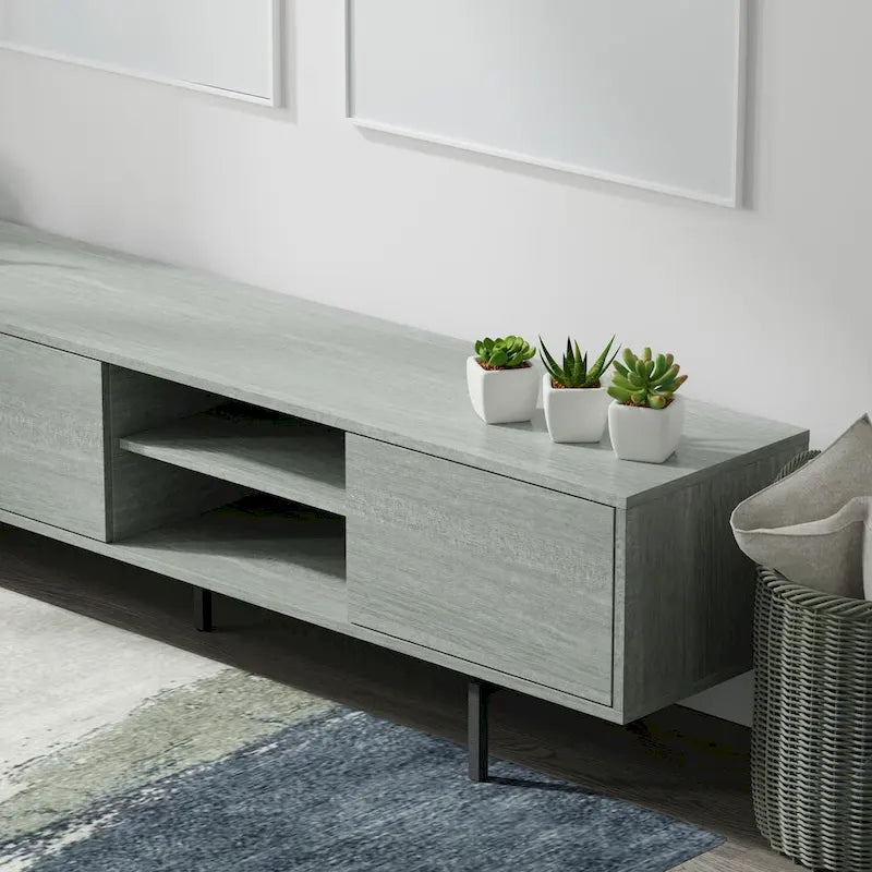 78 x 20 Lowboy Mid-Century Modern TV Stand Console