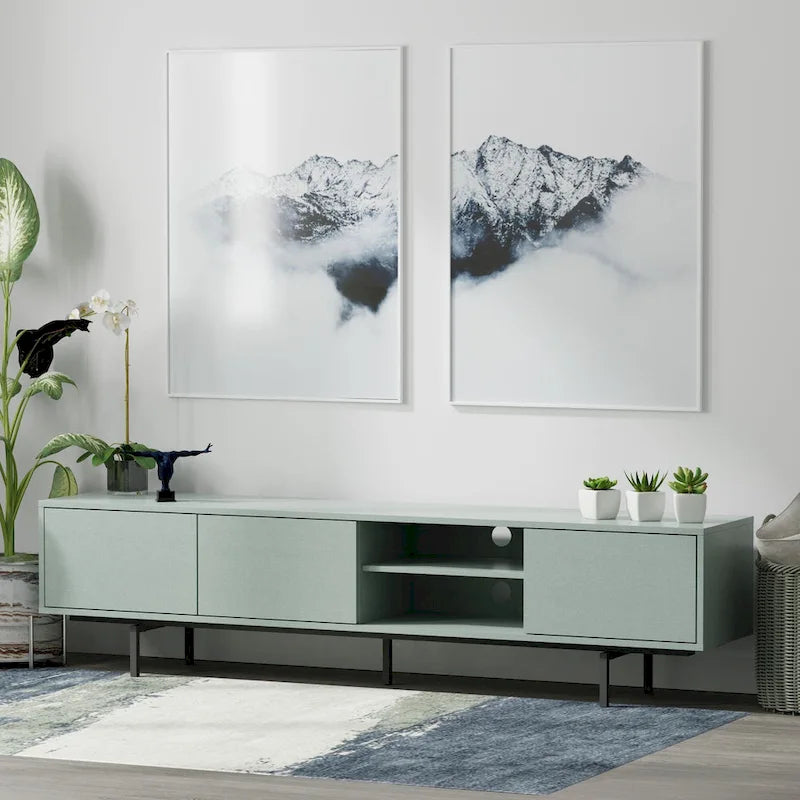 78 x 20 Lowboy Mid-Century Modern TV Stand Console