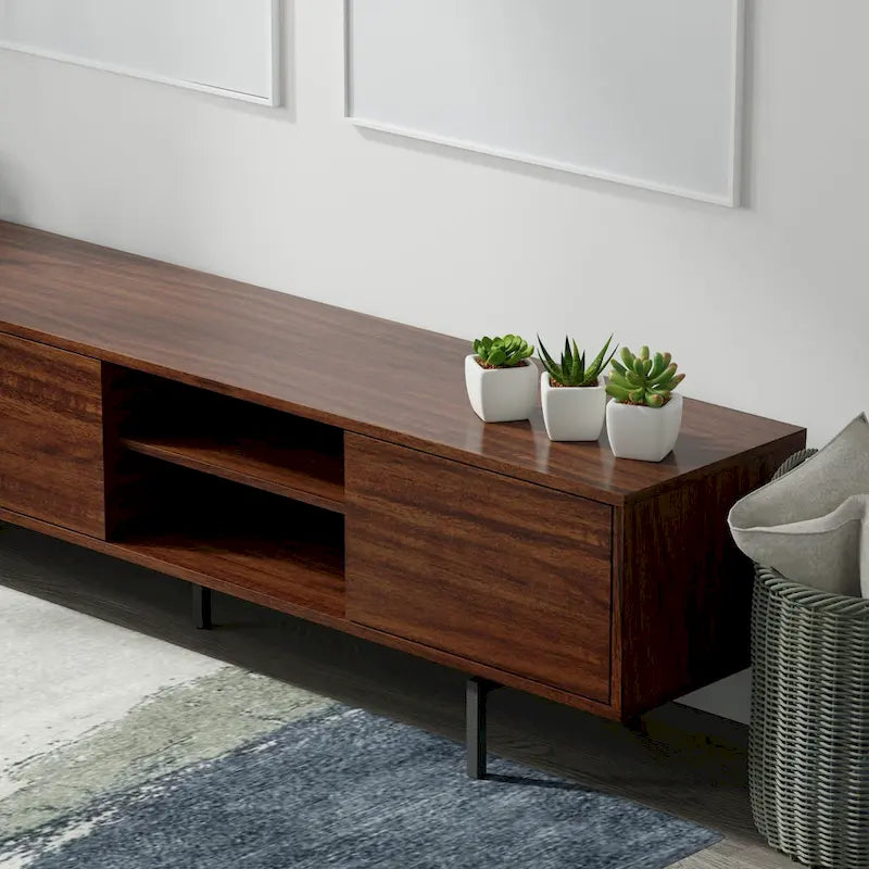 78 x 20 Lowboy Mid-Century Modern TV Stand Console