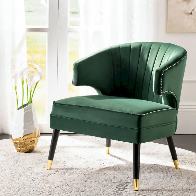 Velvet Wingback Accent Chair - 26.8 x 28 x 31.9 - 27Wx28Dx32H