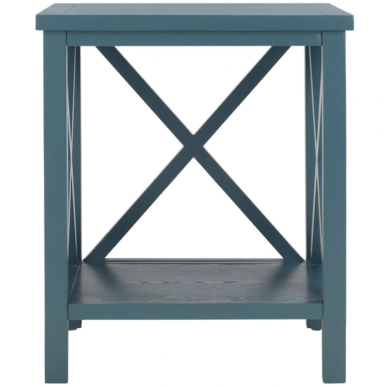 White Cross Back End Table - 18.1 x 13.4 x 21.5 - 18Wx13Dx22H