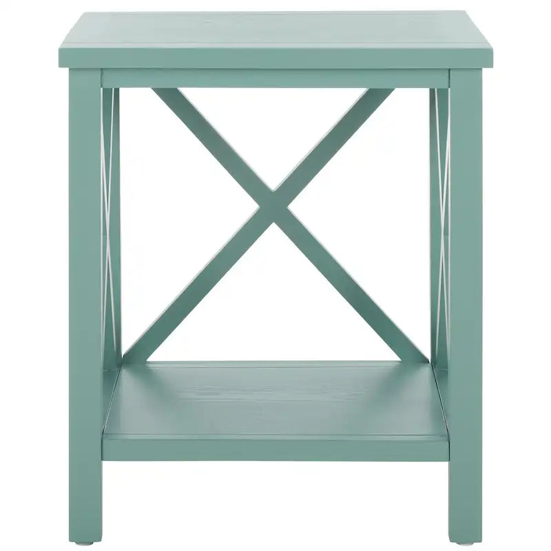 White Cross Back End Table - 18.1 x 13.4 x 21.5 - 18Wx13Dx22H