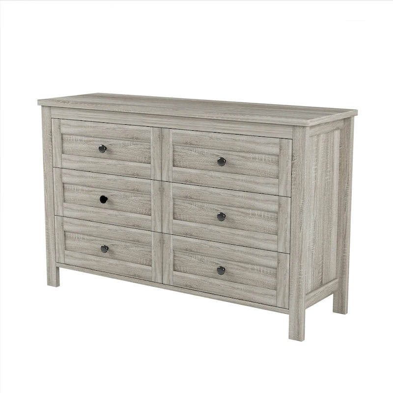 Rustikale Holzkommode im Retro-Landhausstil mit 6 Schubladen, Aufbewahrungsschrank für das Schlafzimmer