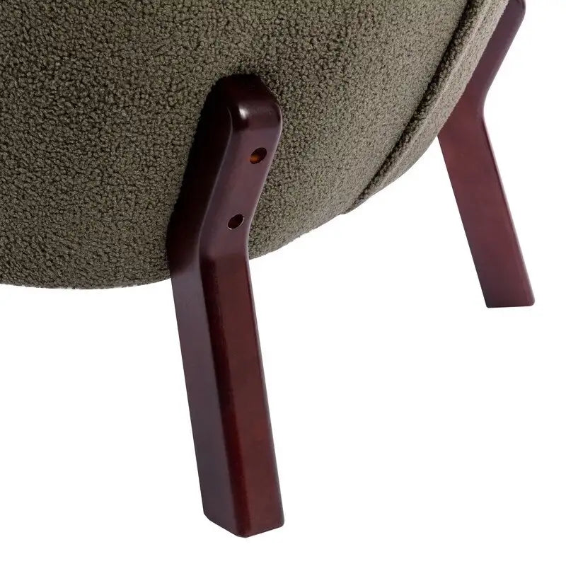 Accent Chair, Upholstered Armless Chair Lambskin Sherpa Single Sofa Chair with Wooden Legs, Modern Reading Chair for Living Room