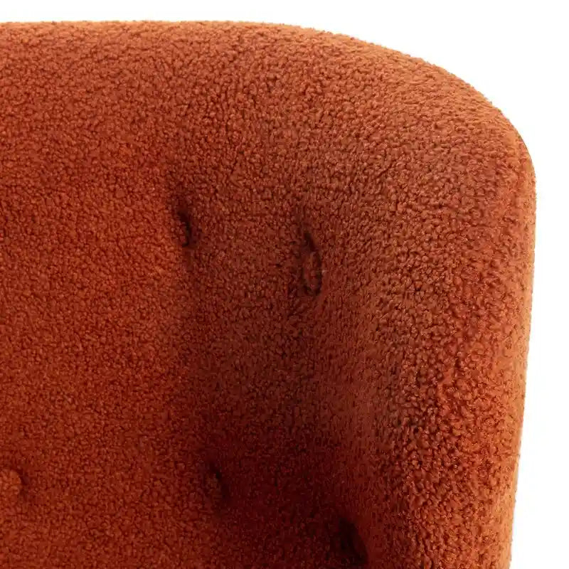 Accent Chair, Upholstered Armless Chair Lambskin Sherpa Single Sofa Chair with Wooden Legs, Modern Reading Chair for Living Room