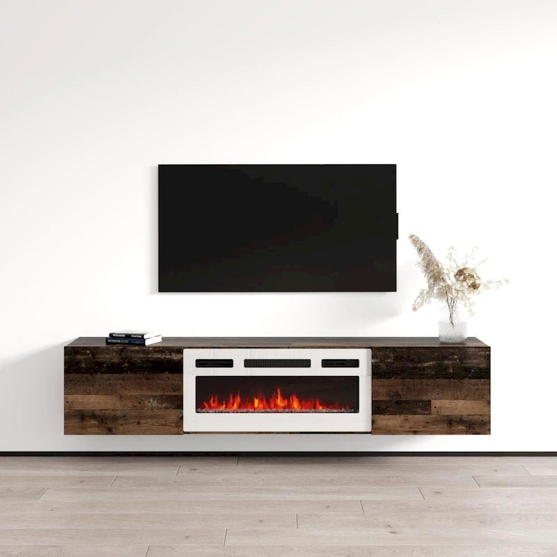 Floating Fireplace TV Stand