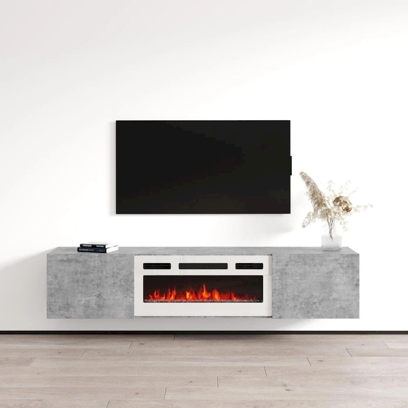 Floating Fireplace TV Stand