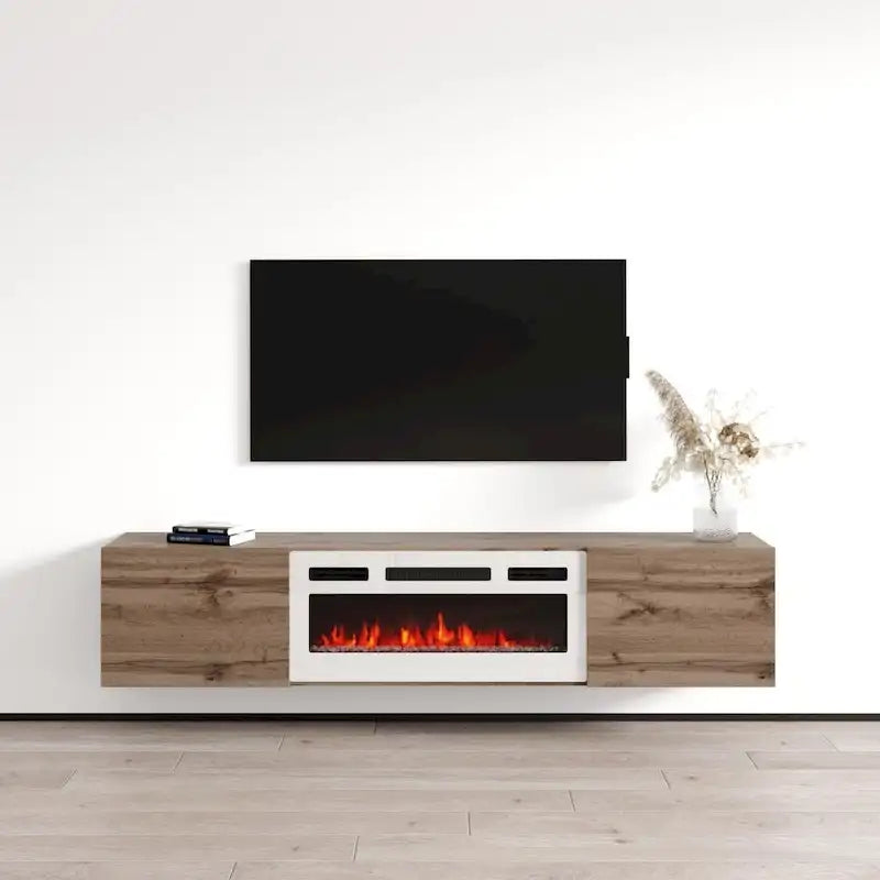Floating Fireplace TV Stand