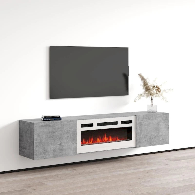Floating Fireplace TV Stand