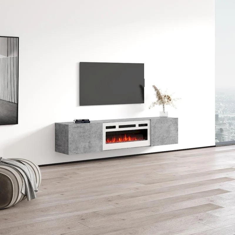 Floating Fireplace TV Stand