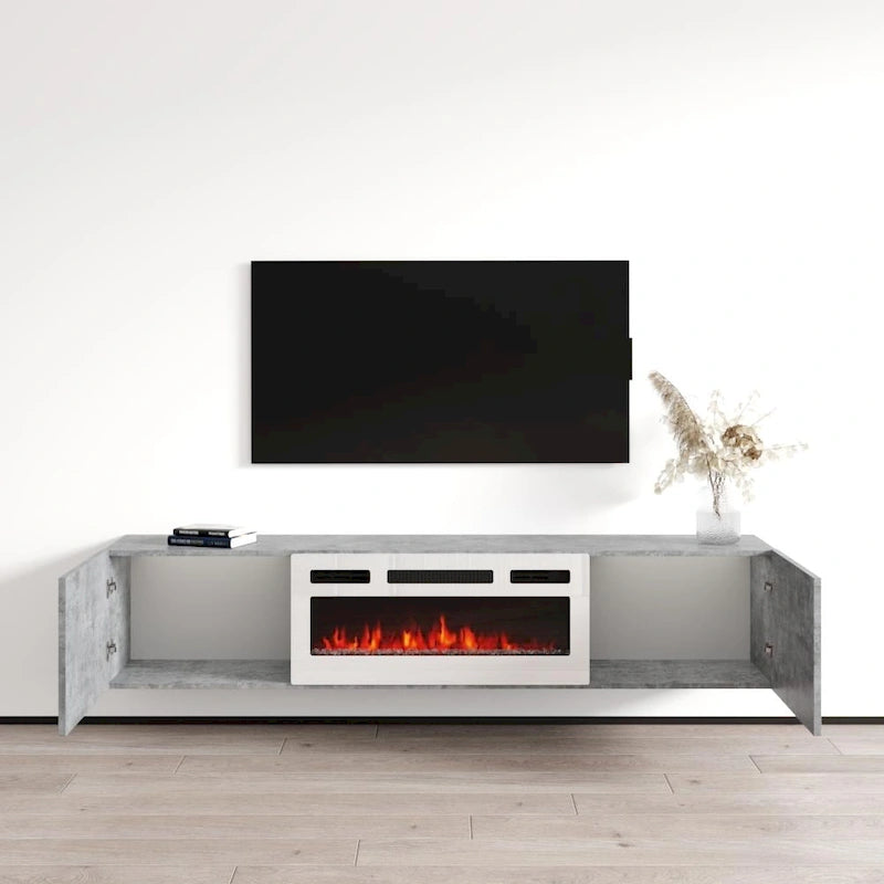 Floating Fireplace TV Stand